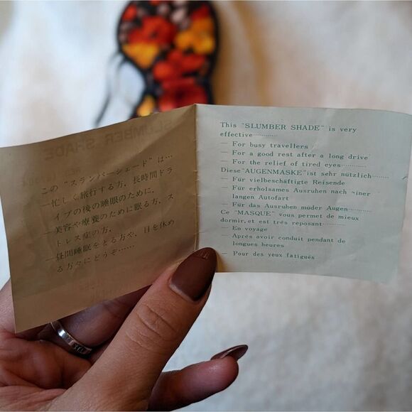 1960s Midcentury Made in Japan Satin Airline Eyeshades - Picture 2 of 8